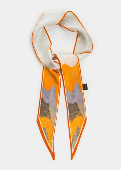 Abstract Print Silk Scarf