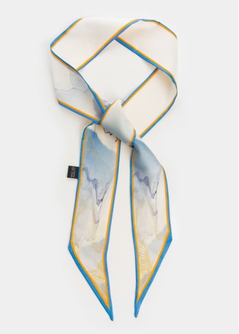 Abstract Print Silk Scarf