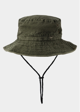 Khaki Active Bucket Hat w/ Washed Cotton