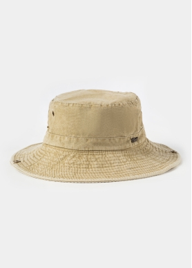 Beige Active Bucket Hat w/ Washed Cotton