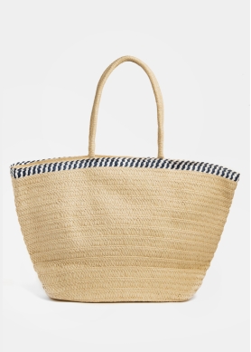 Cotton & Paper Straw Beach Bag 