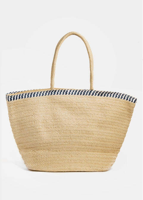 Cotton & Paper Straw Beach Bag 
