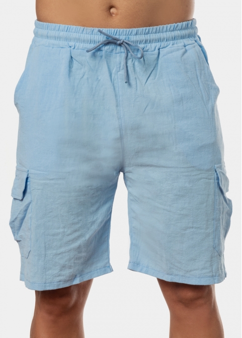 Light Blue Cotton Cargo Pants 