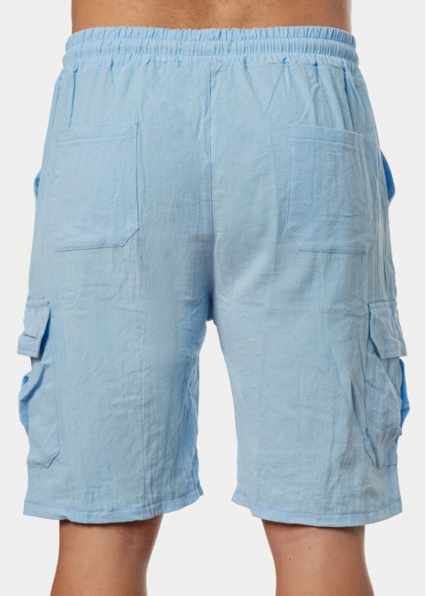 Light Blue Cotton Cargo Pants 