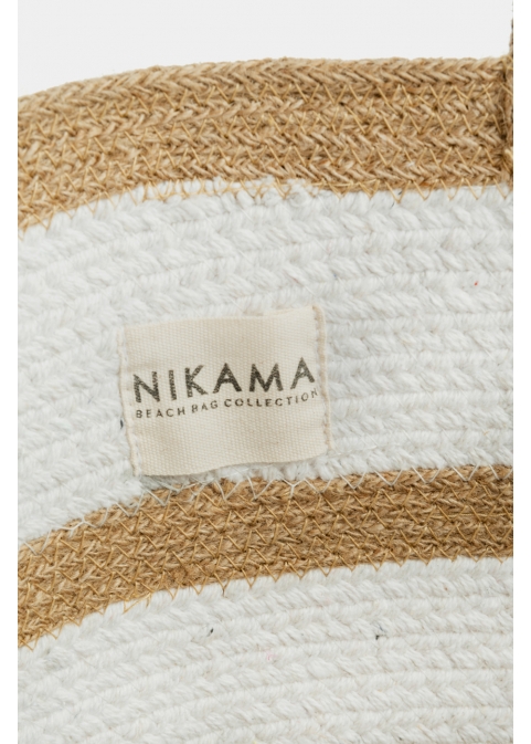 Jute & Cotton Striped Beach Bag 