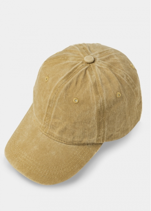 Washed Cotton Twill Cap - Beige