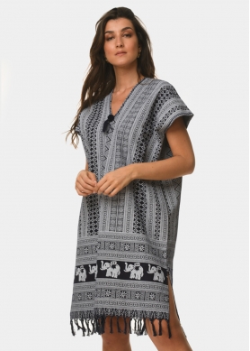 Boho caftan with elephants