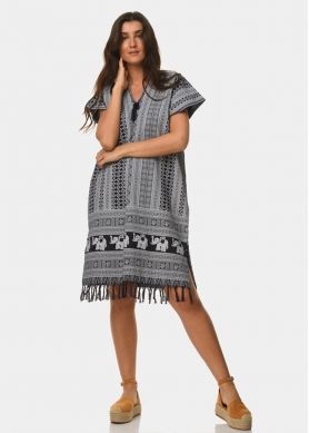 Boho caftan with elephants