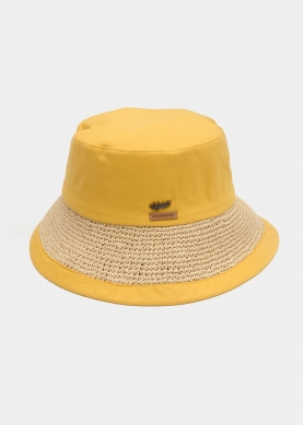 Mustard Bucket Cotton & Straw Hat 