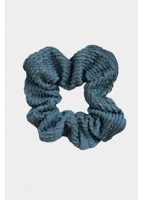 Crinkle Scrunchie Steel Blue