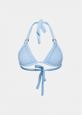 Capri Bikini Top - Baby Blue Crinkle