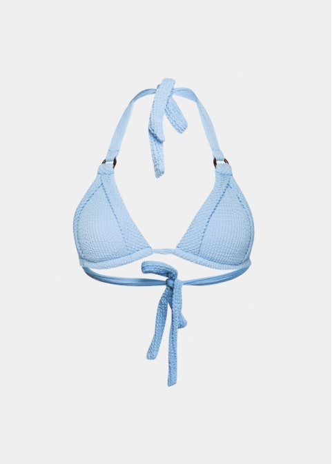 Capri Bikini Top - Baby Blue Crinkle