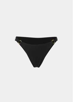Capri Bikini Bottom - Black Rib