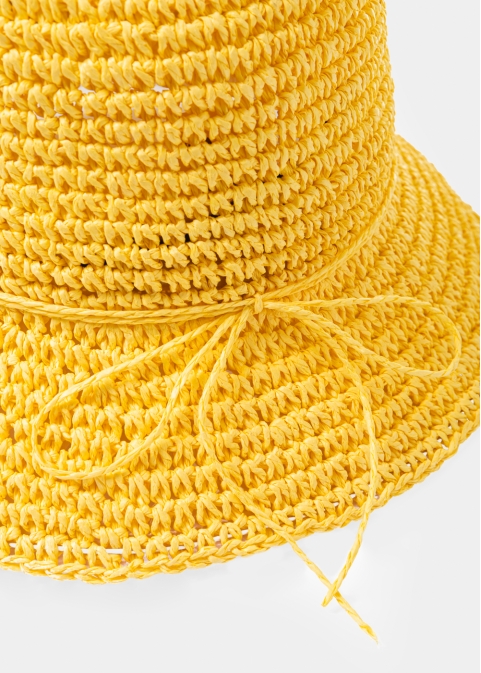 Yellow Knitted Bucket Style Hat