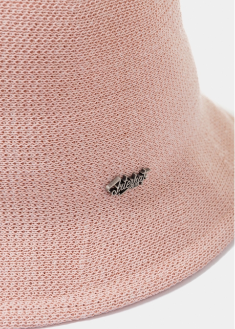 Pink Knitted Bucket Style Hat 2