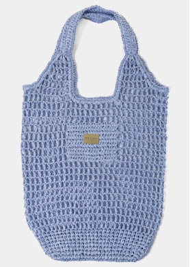 Light Blue Knitted Tote Bag