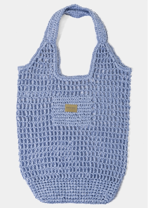 Light Blue Knitted Tote Bag