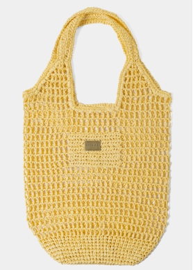 Yellow Knitted Tote Bag