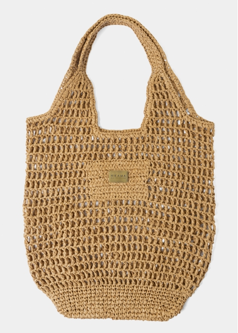 Brown Knitted Tote Bag