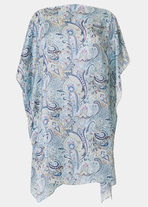Butterfly Satin Dress w/ Green Paisley 