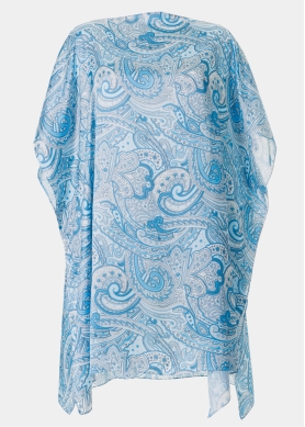 Butterfly Satin Dress w/ Blue Paisley