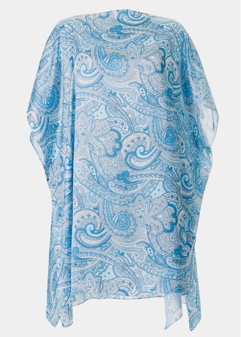 Butterfly Satin Dress w/ Blue Paisley
