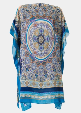 Butterfly Satin Dress w/ Royal Pattern