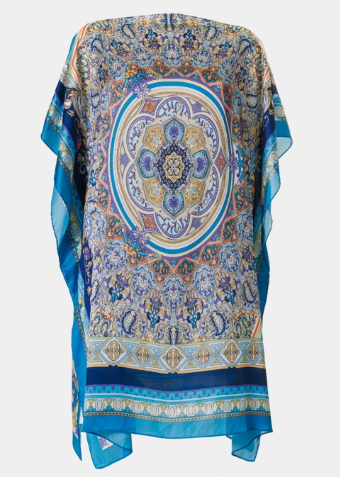 Butterfly Satin Dress w/ Royal Pattern