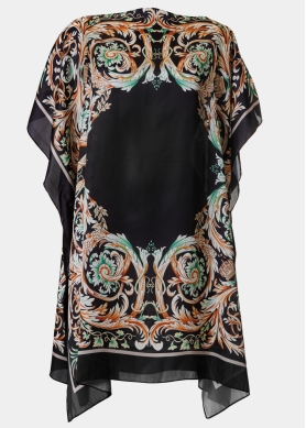 Butterfly Satin Dress w/ Gold Pattern