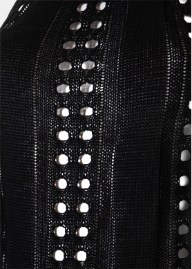 Black Knitted Beachwear w/ Halter Neck
