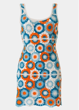 Colorful Crochet Mini Dress