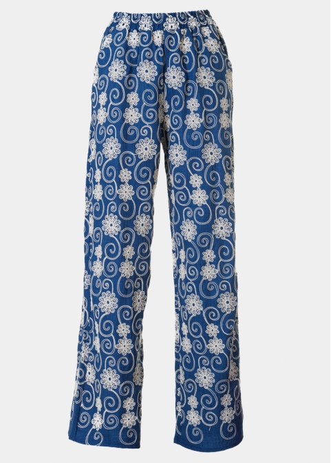 Blue Pants w/ Embroidered Margaritas