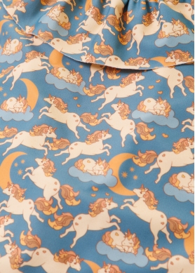 Girls One-Piece Swimsuit w/ Unicorns Print