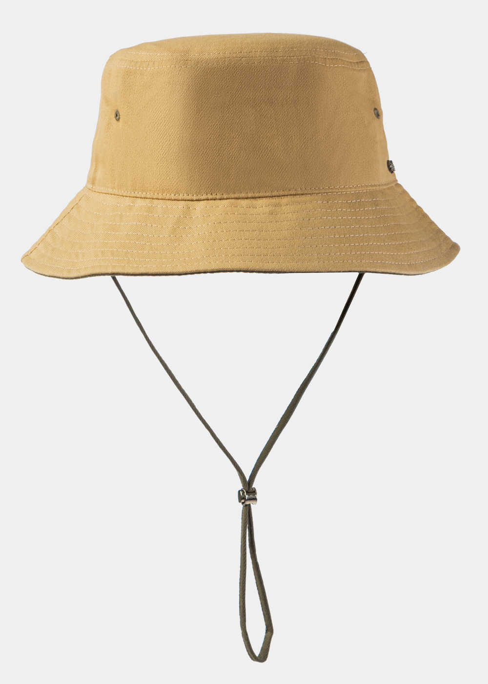 Beige Bucket Hat w/ Chin Strap