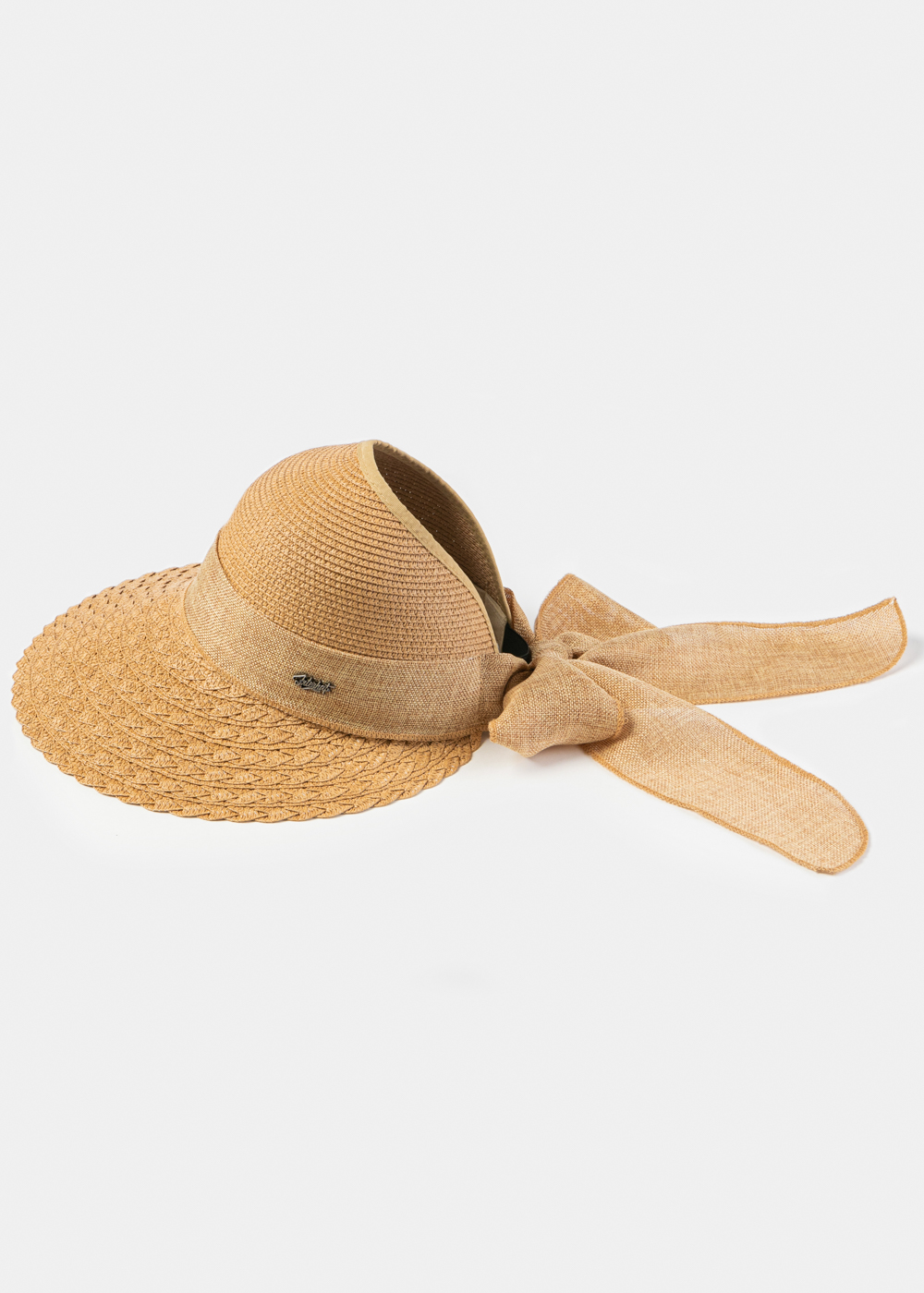 Back-Opened Brown Hat w/ Brown Ribbon