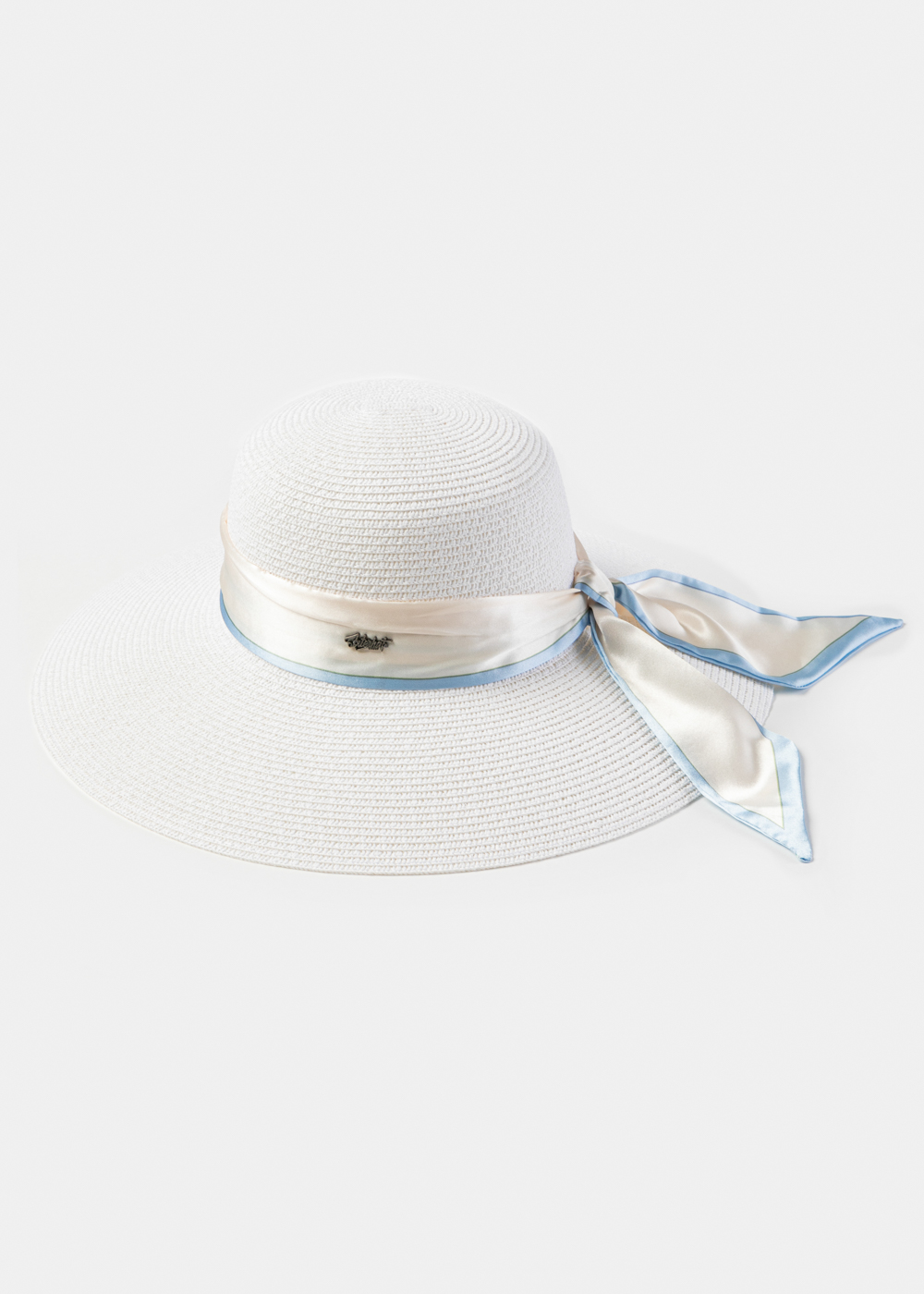 White Hat w/ Satin Ribbon