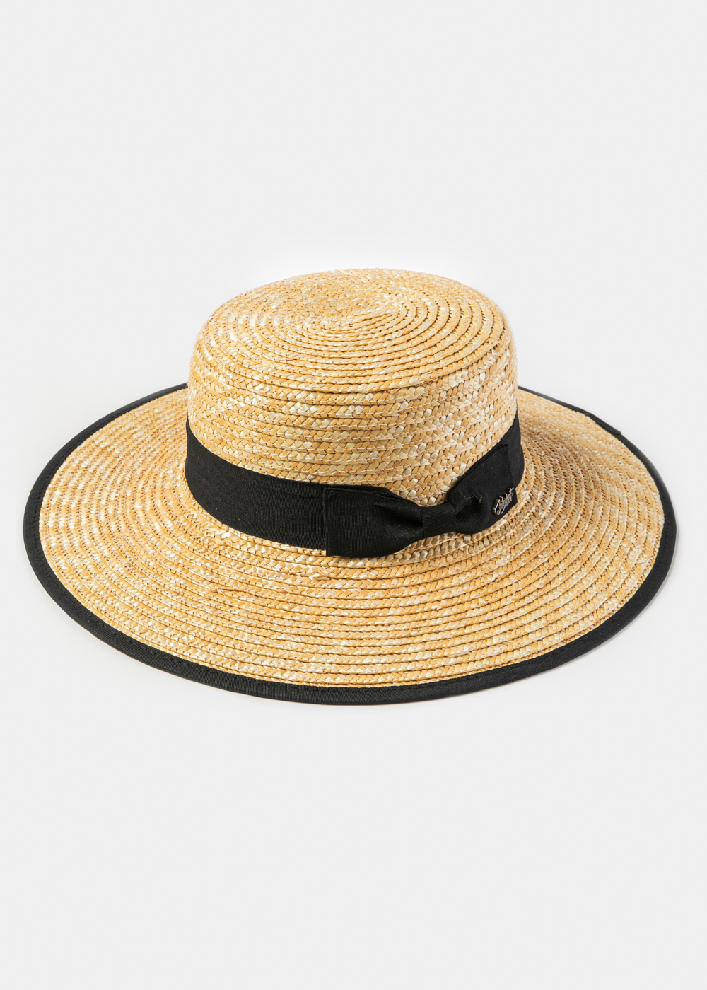 Natural Straw Hat w/ Black Details