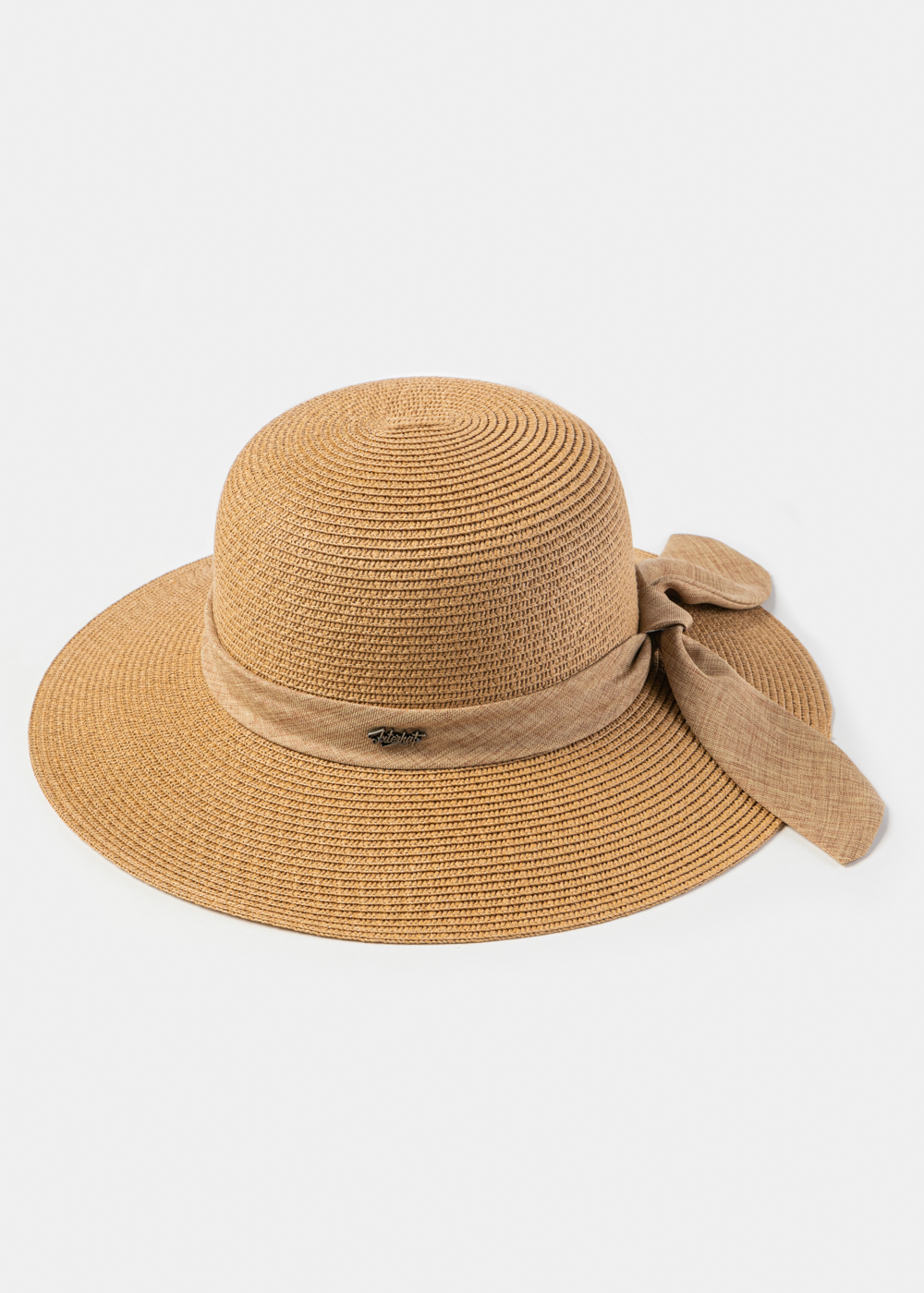 Brown Hat w/ Ribbon in Tone