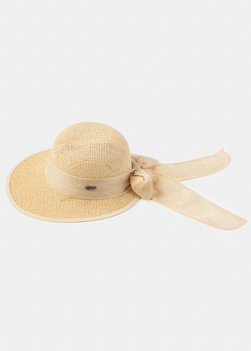 Beige Lady Hat w/ Beige Ribbon