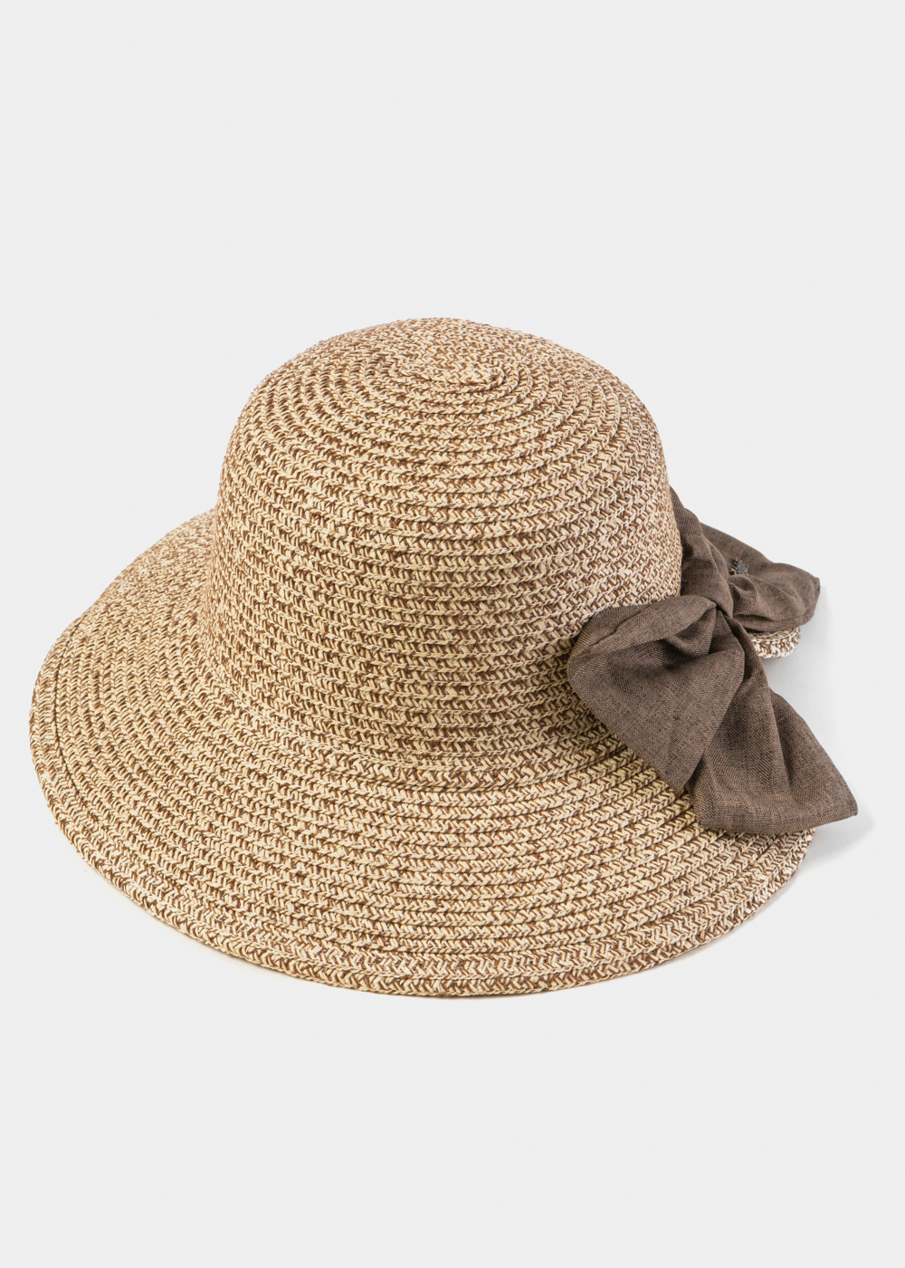 Brown & Cream Mixed Hat w/ Brown Bow