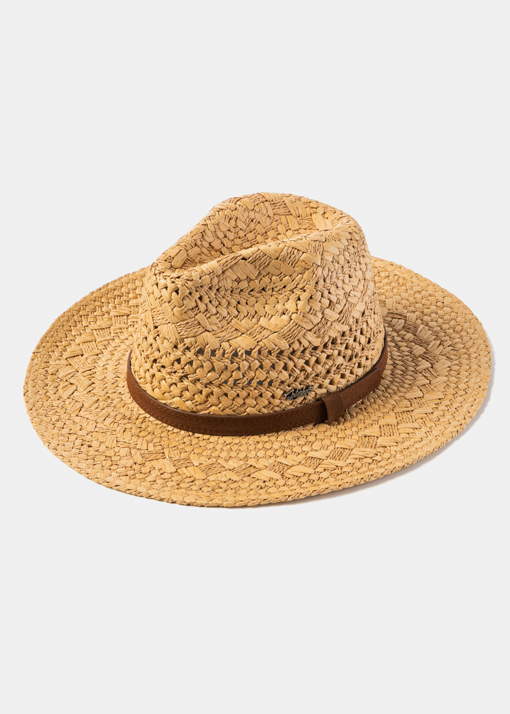 Brown Braided Panama Style Hat