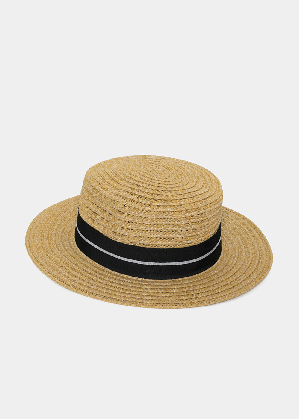 Brown Straw Hat with Black Strap