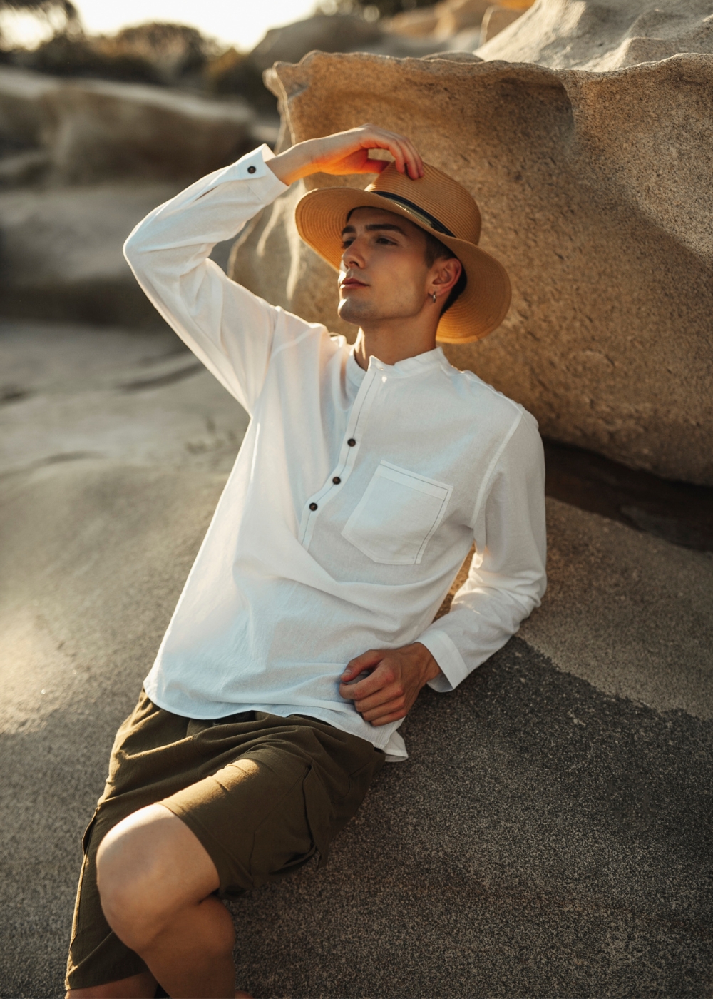 Khaki Cotton Cargo Pants 