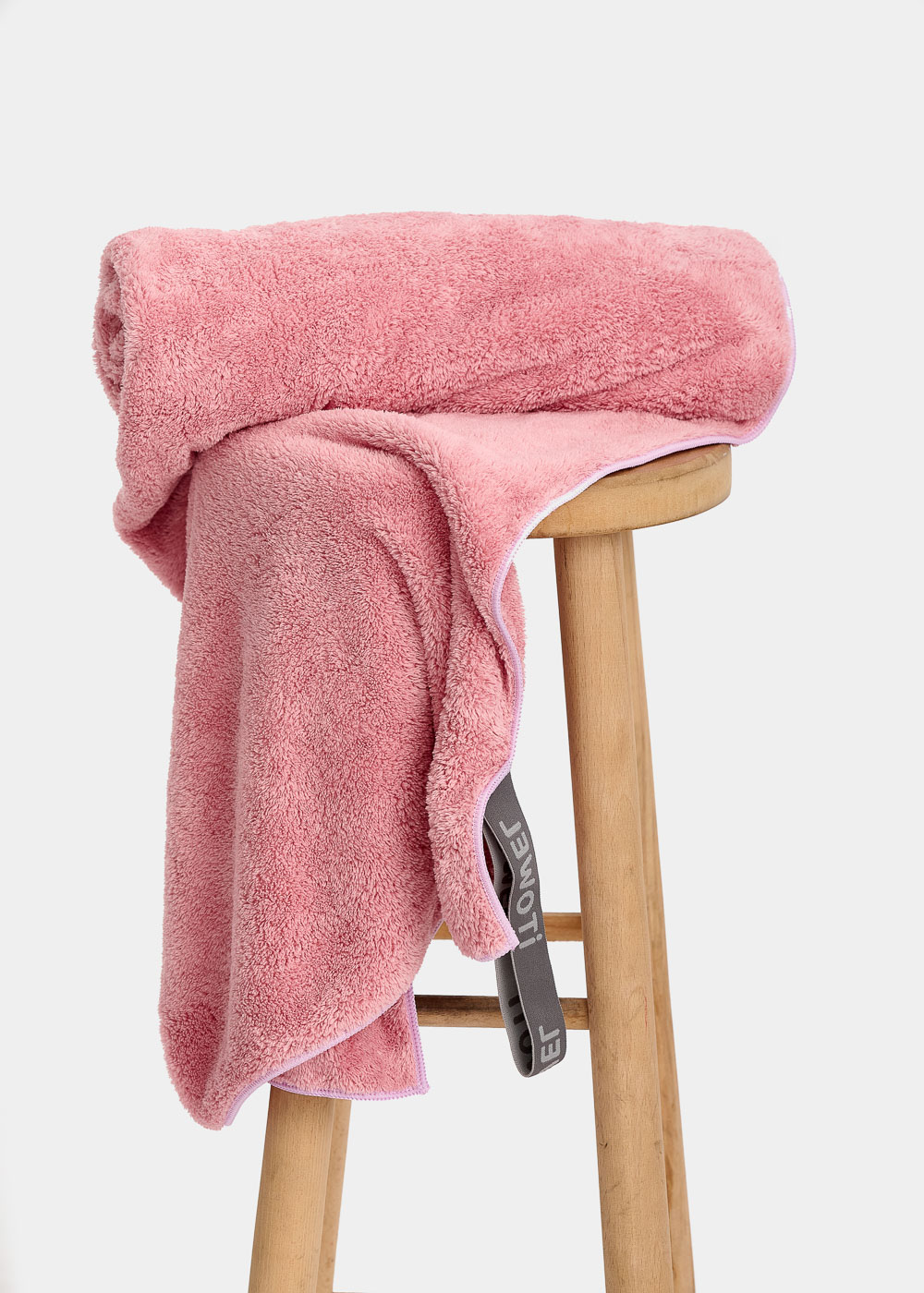Pink fluffy towel