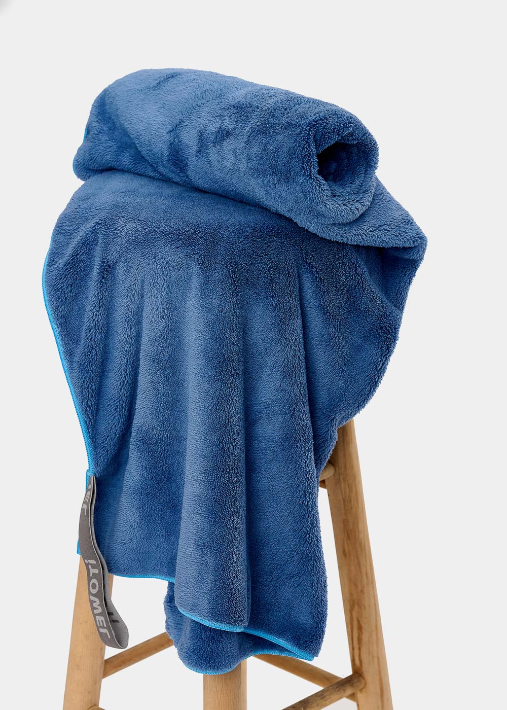 Navy blue fluffy towel