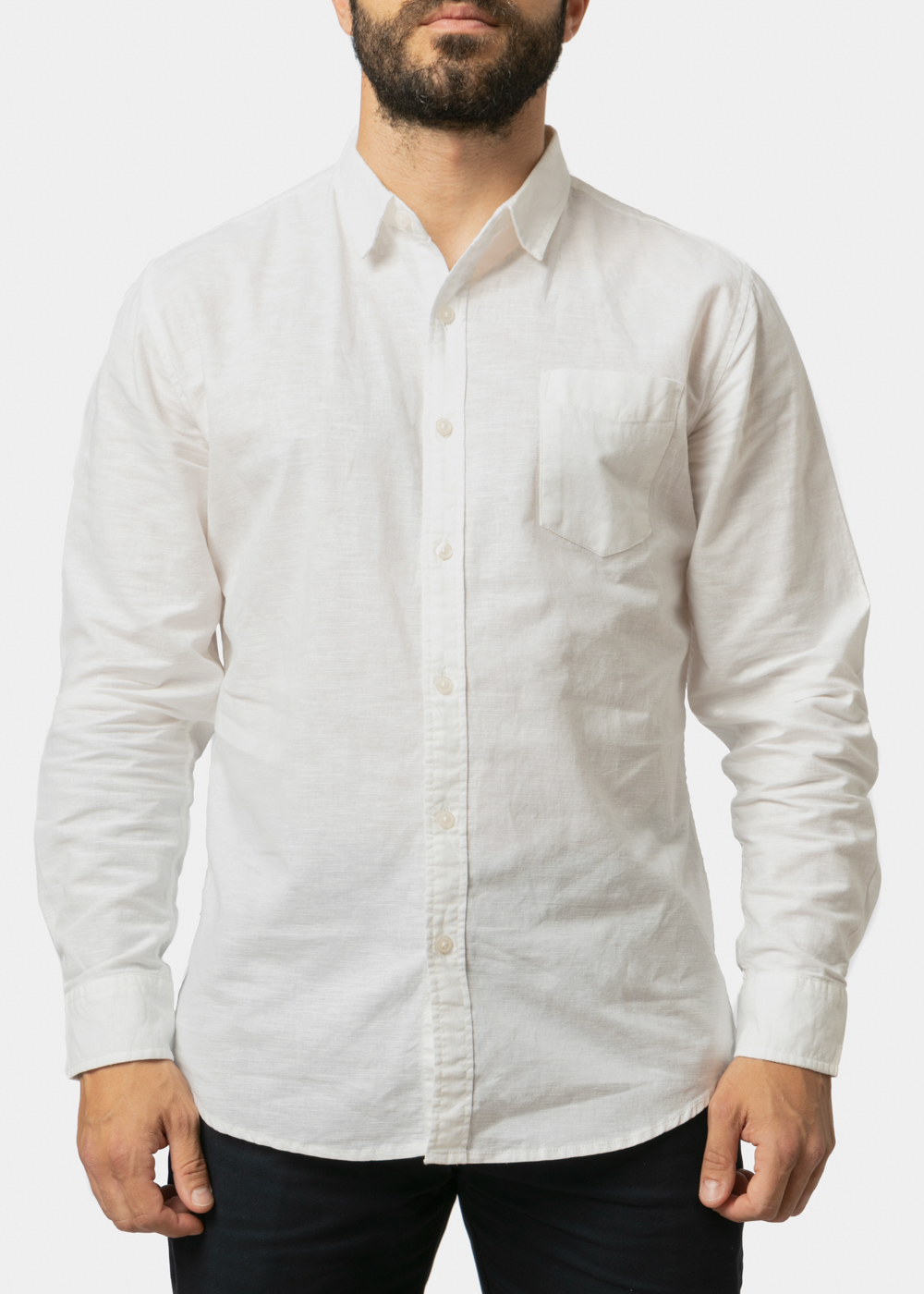 Linen - Cotton White Classic Shirt
