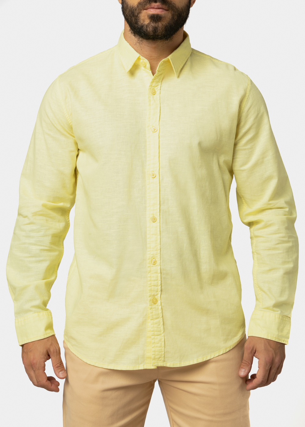 Linen - Cotton Yellow Shirt 