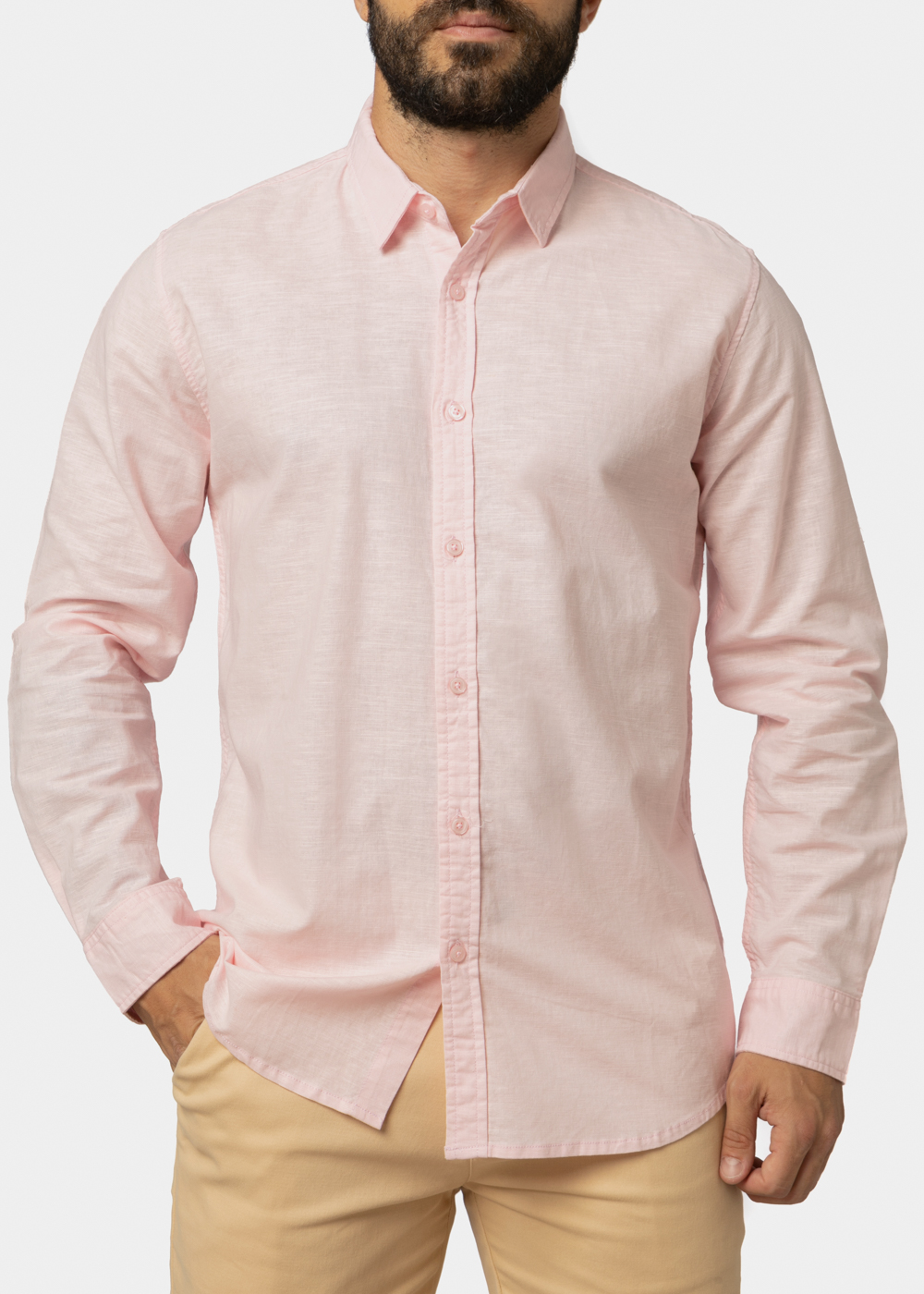 Linen - Cotton Light Pink Shirt 