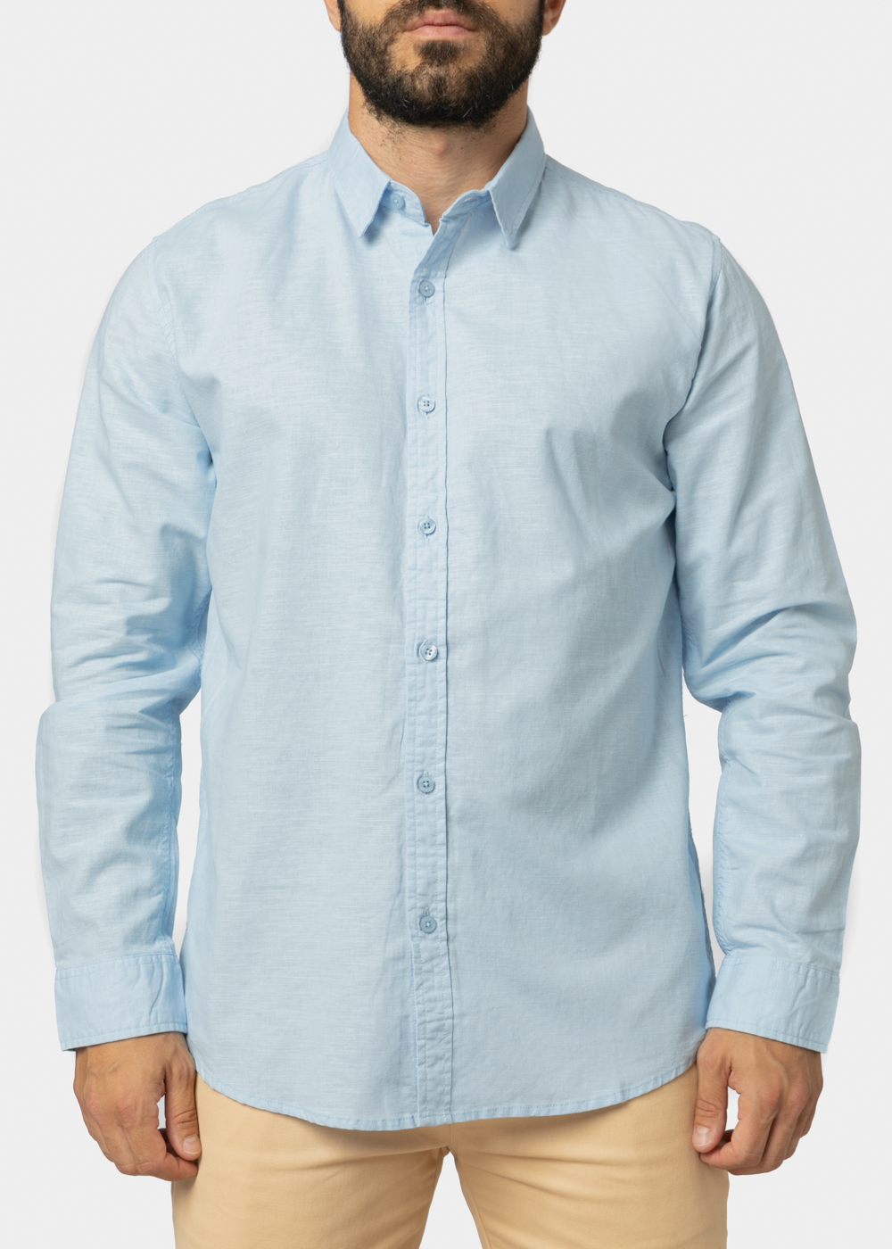 Linen - Cotton Light Blue Shirt 