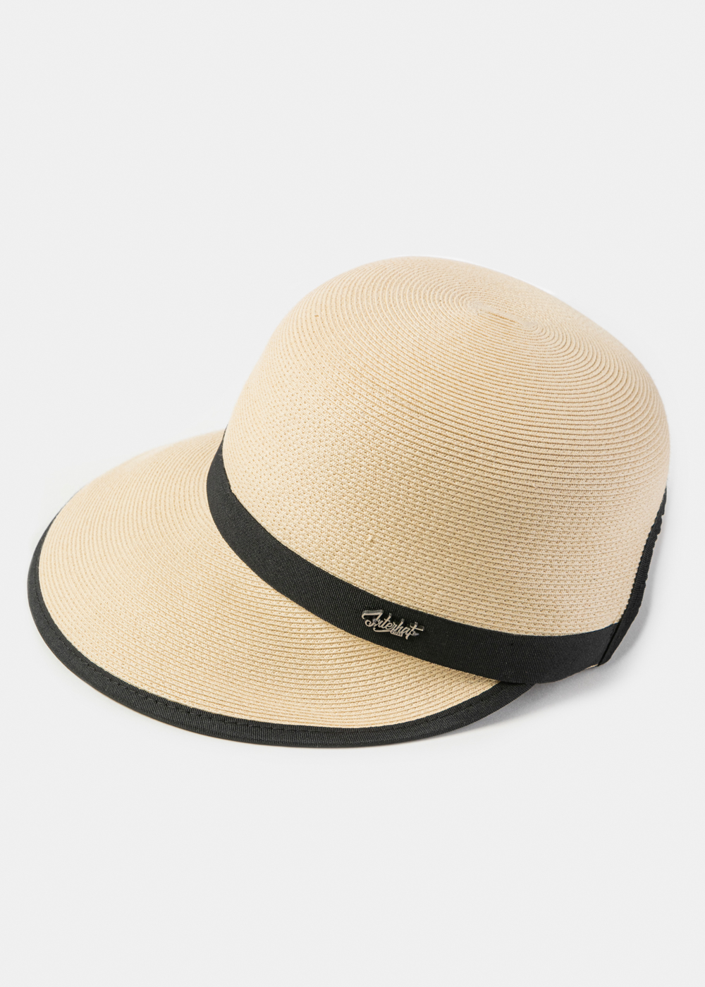 Beige Straw Jockey Style Hat